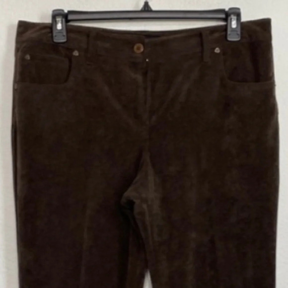 Larry Levine NWOT Brown Thin Wale Boot Cut Corduroy Pants Plus Size 16 Petite - Picture 3 of 7